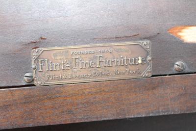Flint Horner 1940s Walnut Cabinet With Brass Hardware