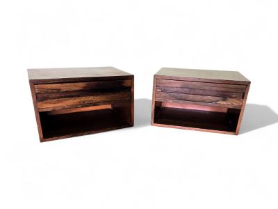 Floating Night Stands with Drawer in Rosewood Unknown 1950s Lot 829
