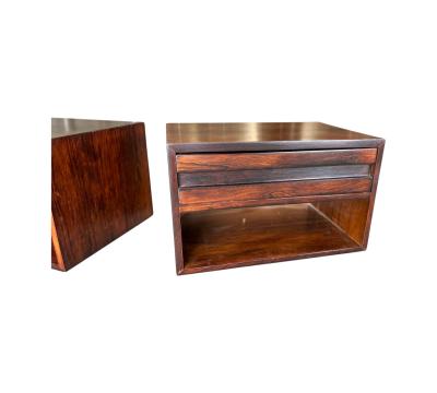 Floating Night Stands with Drawer in Rosewood Unknown 1960s Lot 829