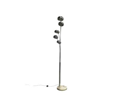 Floor Lamp with Five Bulbs in Chrome Glass Marble Unknown 1960s Lot 349