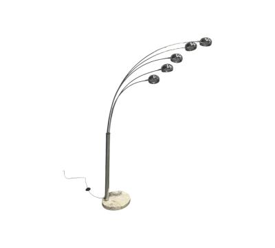 Floor Lamp with Five Bulbs in Chrome Glass Marble Unknown 1960s Lot 349