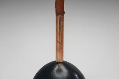 Floor Lamp with Leather Wrapped Stem Europe Mid 20th Century