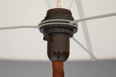 Floor Lamp with Leather Wrapped Stem Europe Mid 20th Century