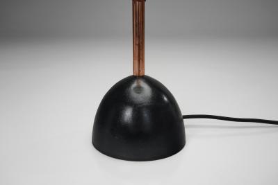 Floor Lamp with Leather Wrapped Stem Europe Mid 20th Century