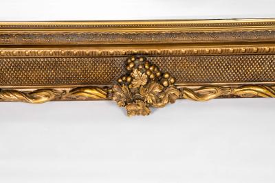 Floor Length Ornately Giltwood Hanging Beveled Wall Mirror