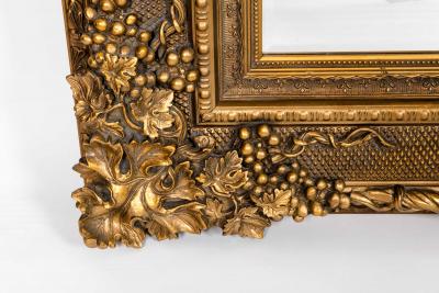 Floor Length Ornately Giltwood Hanging Beveled Wall Mirror