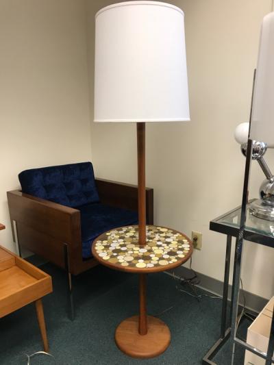 Floor lamp with tile table by Martz