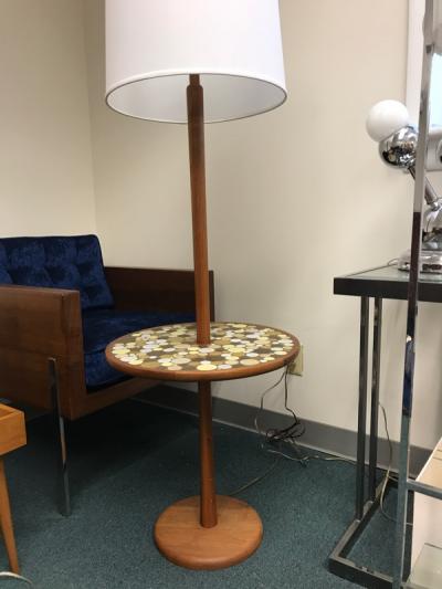 Floor lamp with tile table by Martz