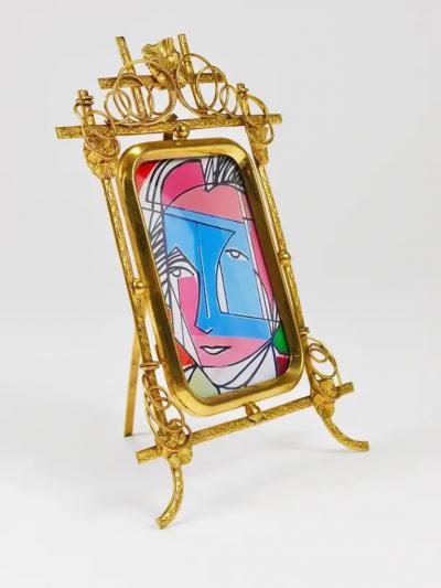 Floral Art Nouveau Gilt Brass Picture Frame Vienna circa 1900