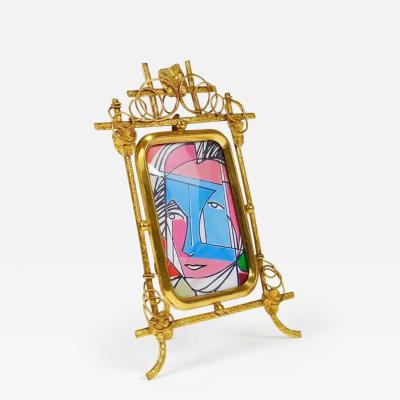 Floral Art Nouveau Gilt Brass Picture Frame Vienna circa 1900