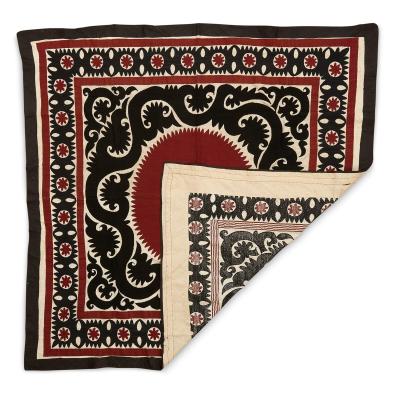Floral Bolinpush suzani textile from Central Asia