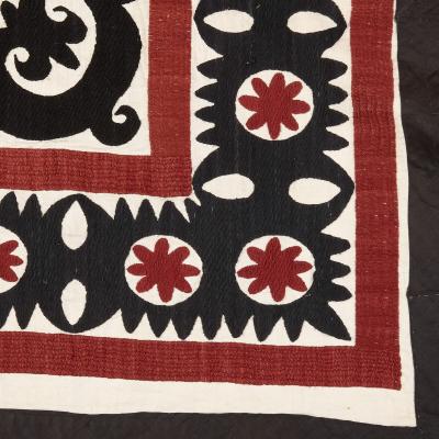 Floral Bolinpush suzani textile from Central Asia
