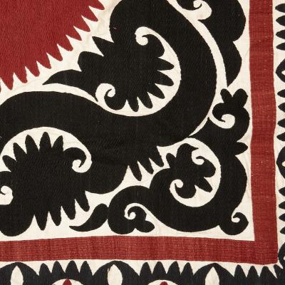 Floral Bolinpush suzani textile from Central Asia