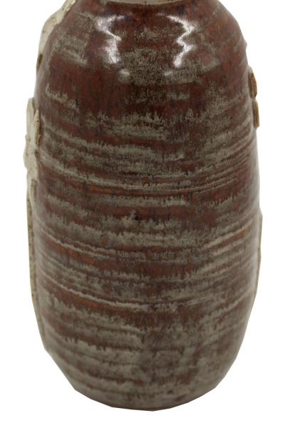Floral Patterned Brown Earthenware Vase