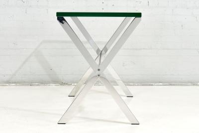 Florence Knoll Chrome and Glass X Base Console Table 1960