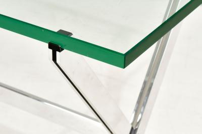 Florence Knoll Chrome and Glass X Base Console Table 1960