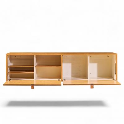 Florence Knoll Florence Knoll 121W Mid Century Birch Hanging Credenza