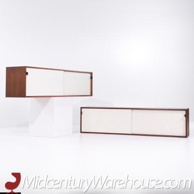 Florence Knoll Florence Knoll 123 W 1 Mid Century Walnut Wall Mount Credenza Pair