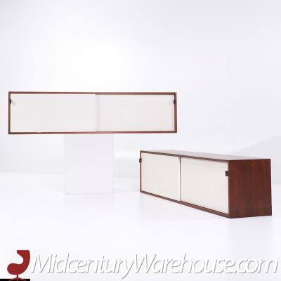 Florence Knoll Florence Knoll 123 W 1 Mid Century Walnut Wall Mount Credenza Pair