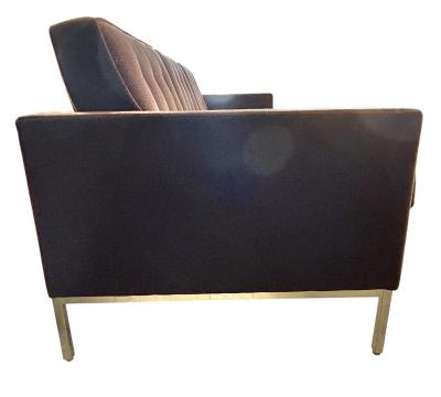 Florence Knoll Florence Knoll 1960s Original Brown Mohair with Chrome Legs Vintage Sofa