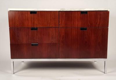 Florence Knoll Florence Knoll Brazilian Rosewood and Calcutta Marble Credenza