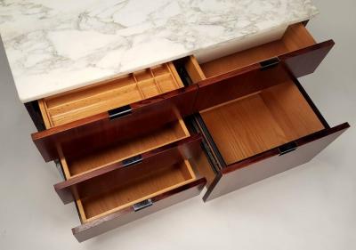 Florence Knoll Florence Knoll Brazilian Rosewood and Calcutta Marble Credenza