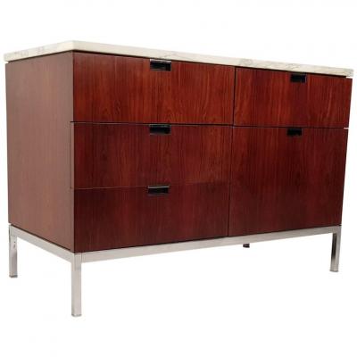 Florence Knoll Florence Knoll Brazilian Rosewood and Calcutta Marble Credenza
