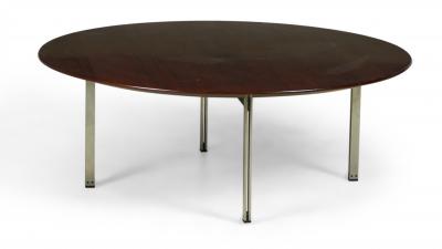 Florence Knoll Florence Knoll Circular Parallel Bar Cocktail Coffee Table