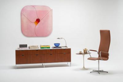 Florence Knoll Florence Knoll Eight Drawer Credenza Teakwood and Marble 1973