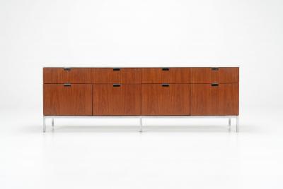 Florence Knoll Florence Knoll Eight Drawer Credenza Teakwood and Marble 1973
