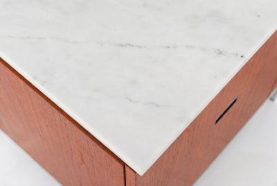 Florence Knoll Florence Knoll Eight Drawer Credenza Teakwood and Marble 1973