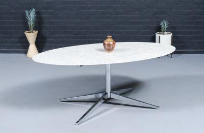 Florence Knoll Florence Knoll Italian Carrara Marble Chrome Dining Table or Desk