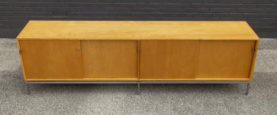 Florence Knoll Florence Knoll Maple Credenza with Leather Pulls and Oak Drawers Early 1950s