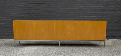 Florence Knoll Florence Knoll Maple Credenza with Leather Pulls and Oak Drawers Early 1950s