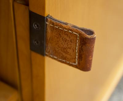 Florence Knoll Florence Knoll Maple Credenza with Leather Pulls and Oak Drawers Early 1950s