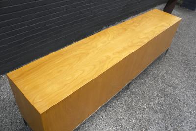 Florence Knoll Florence Knoll Maple Credenza with Leather Pulls and Oak Drawers Early 1950s