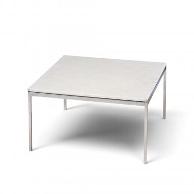 Florence Knoll Florence Knoll Mid Century Chrome and Marble Top Coffee Table