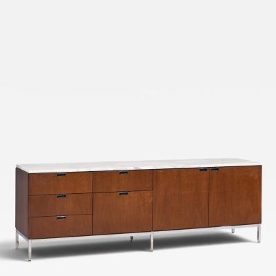 Florence Knoll Florence Knoll Mid Century Marble and Chrome Executive Cabinet Credenza