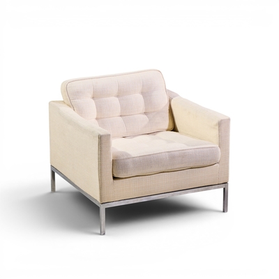 Florence Knoll Florence Knoll Mid Century Relaxed Cube Club Lounge Chairs Pair