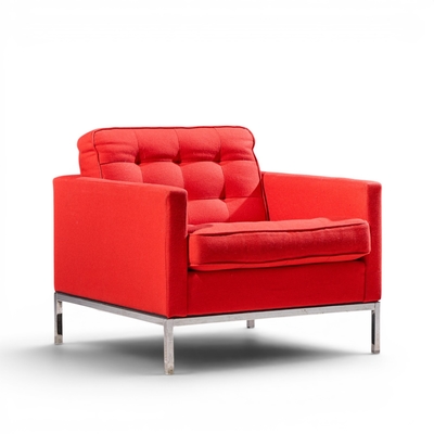 Florence Knoll Florence Knoll Mid Century Relaxed Cube Club Lounge Chairs Pair