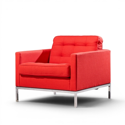 Florence Knoll Florence Knoll Mid Century Relaxed Cube Club Lounge Chairs Pair