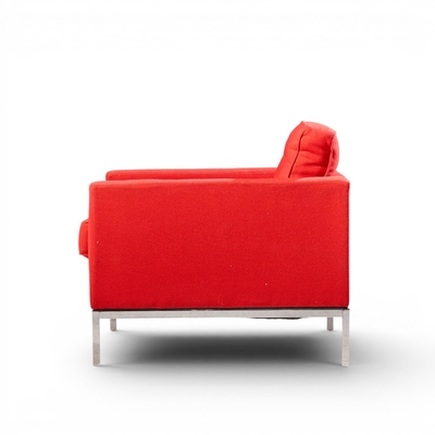 Florence Knoll Florence Knoll Mid Century Relaxed Cube Club Lounge Chairs Pair