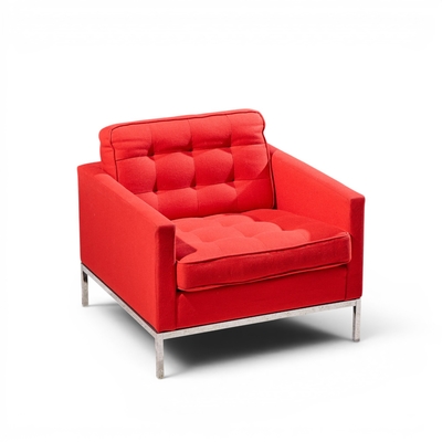 Florence Knoll Florence Knoll Mid Century Relaxed Cube Club Lounge Chairs Pair