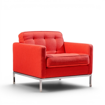Florence Knoll Florence Knoll Mid Century Relaxed Cube Club Lounge Chairs Pair