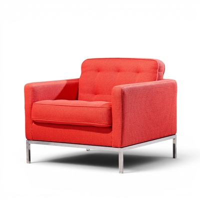 Florence Knoll Florence Knoll Mid Century Relaxed Cube Club Lounge Chairs Pair