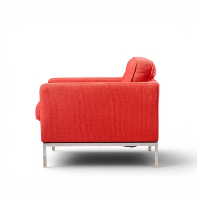 Florence Knoll Florence Knoll Mid Century Relaxed Cube Club Lounge Chairs Pair