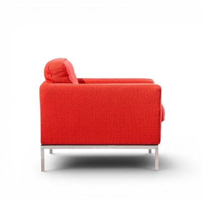 Florence Knoll Florence Knoll Mid Century Relaxed Cube Club Lounge Chairs Pair
