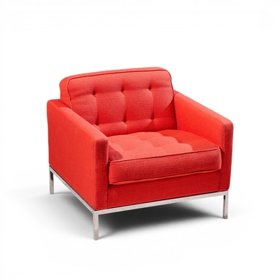 Florence Knoll Florence Knoll Mid Century Relaxed Cube Club Lounge Chairs Pair