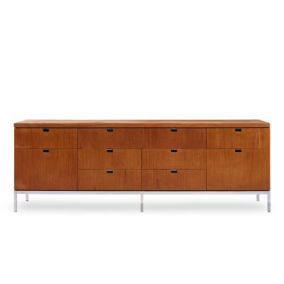 Florence Knoll Florence Knoll Mid Century Teak and Chrome File Credenza