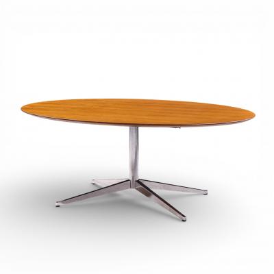 Florence Knoll Florence Knoll Mid Century Walnut and Chrome Dining Table